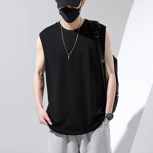 Шелковый быстросохнущий жилет без рукавов, хлопковая спортивная цветная баскетбольная футболка, для бега, большой размер