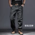 Mùa thu quần jeans nam màu đen thẳng cộng với phân bón XL chất béo co giãn quần béo Cao bồi