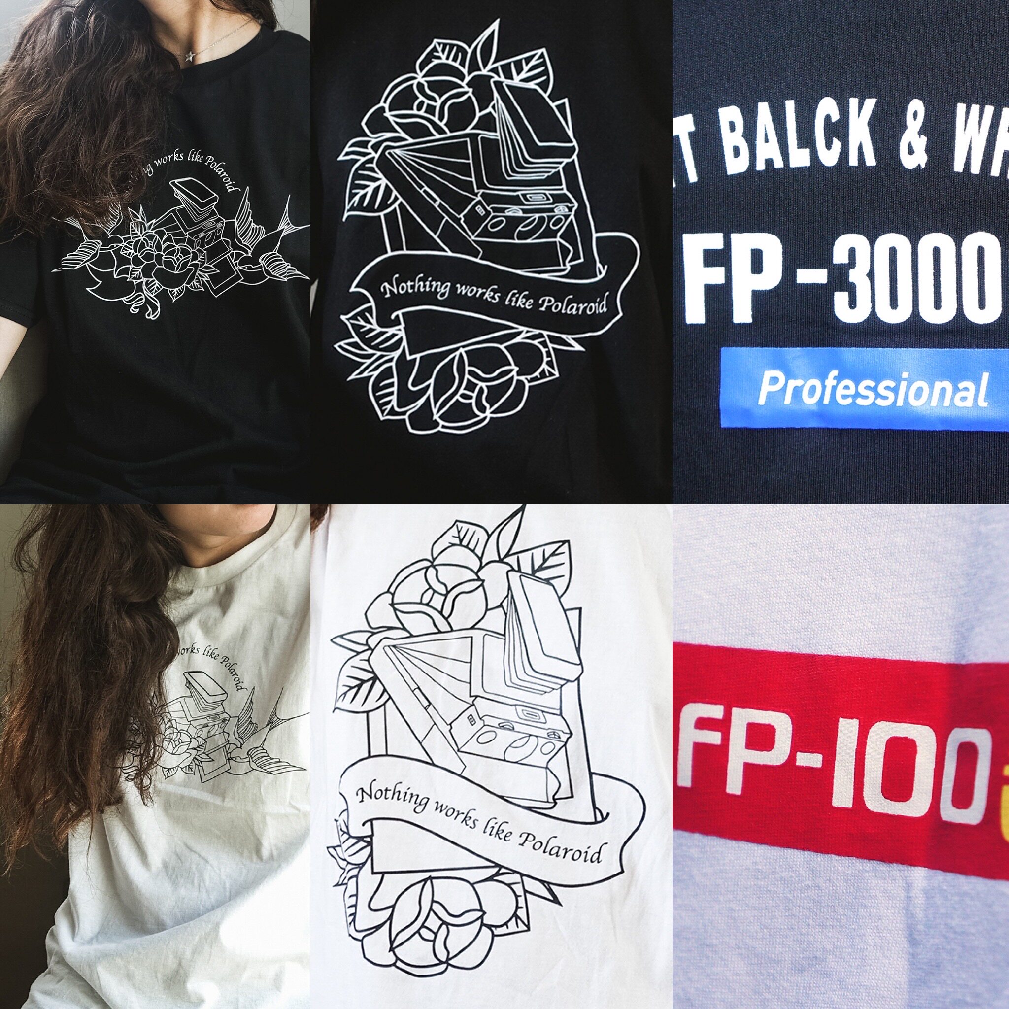 (Surrounding the workshop) Original Polaroid camera tear-off series T-shirt retro design unisex