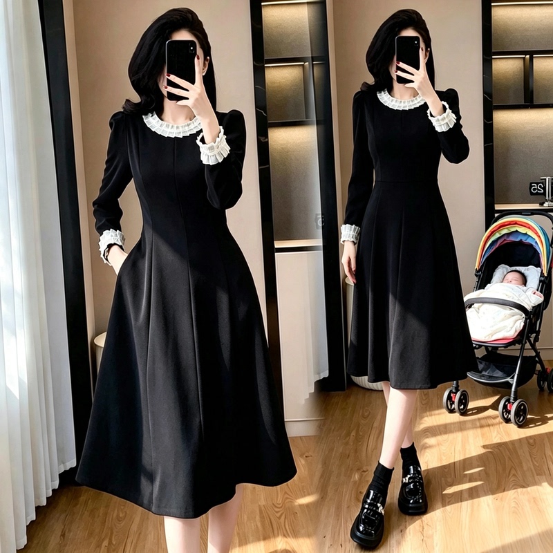 Nursing Dress for Spring and Autumn, Postpartum Breastfeeding Dress for Moms, Age-Reducing, Fashionable for Going Out, Nursing Dress for Trendy Moms, Covers the Belly and Looks Slimming Nursing Dress for Spring and Autumn, Postpartum Breastfeeding Dress for Moms, Age-Reducing, Fashionable for Going Out, Nursing Dress for Trendy Moms, Covers the Belly and Looks Slimming
