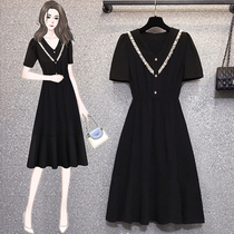 Leading mommy breastfeeding clothes slimming postpartum mommy French niche slimming waist summer solid color dress