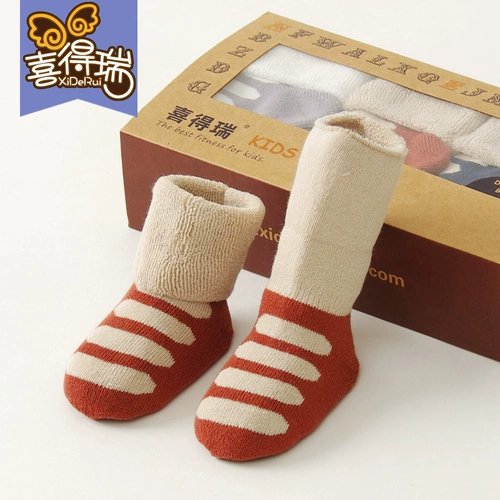 Детские утепленные хлопковые демисезонные носки для новорожденных, 0-1 лет, 3-6-12 мес.