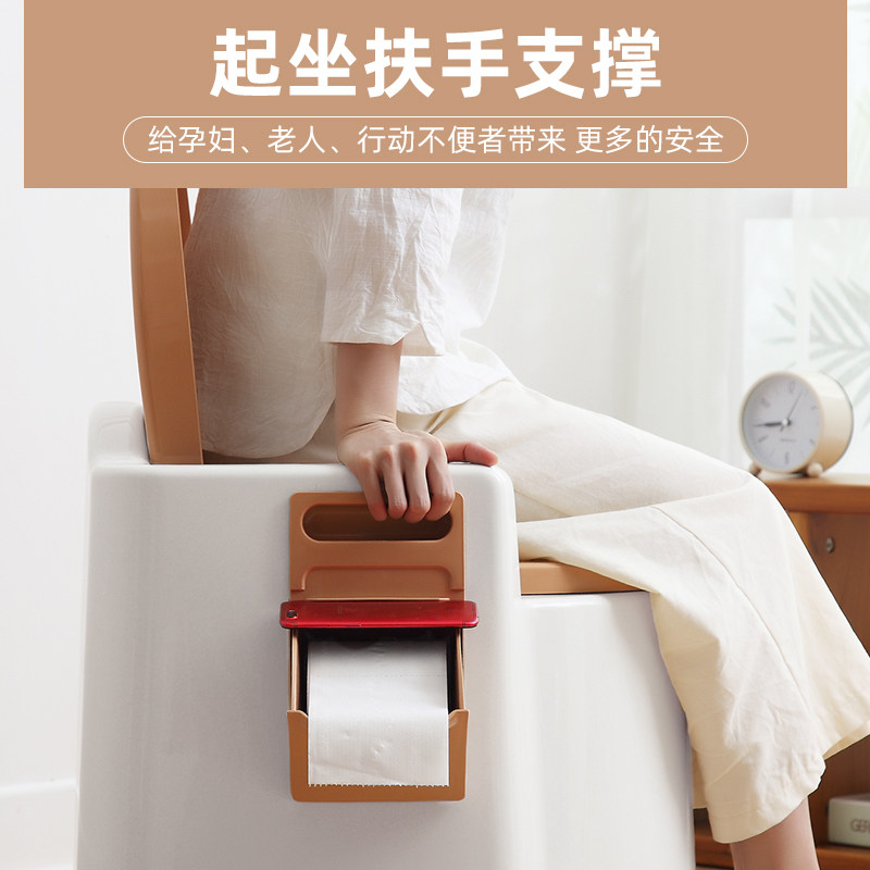 Elderly sitting defecation chair Easy pregnant woman's elderly toilet Indoor home lady mobile toilet squatting to be changed to toilet