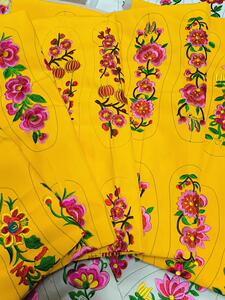 Computer Embroidered Insole Fabric, Machine Embroidered Insole Fabric, Embroidered Insole Fabric, Handmade Semi-Finished