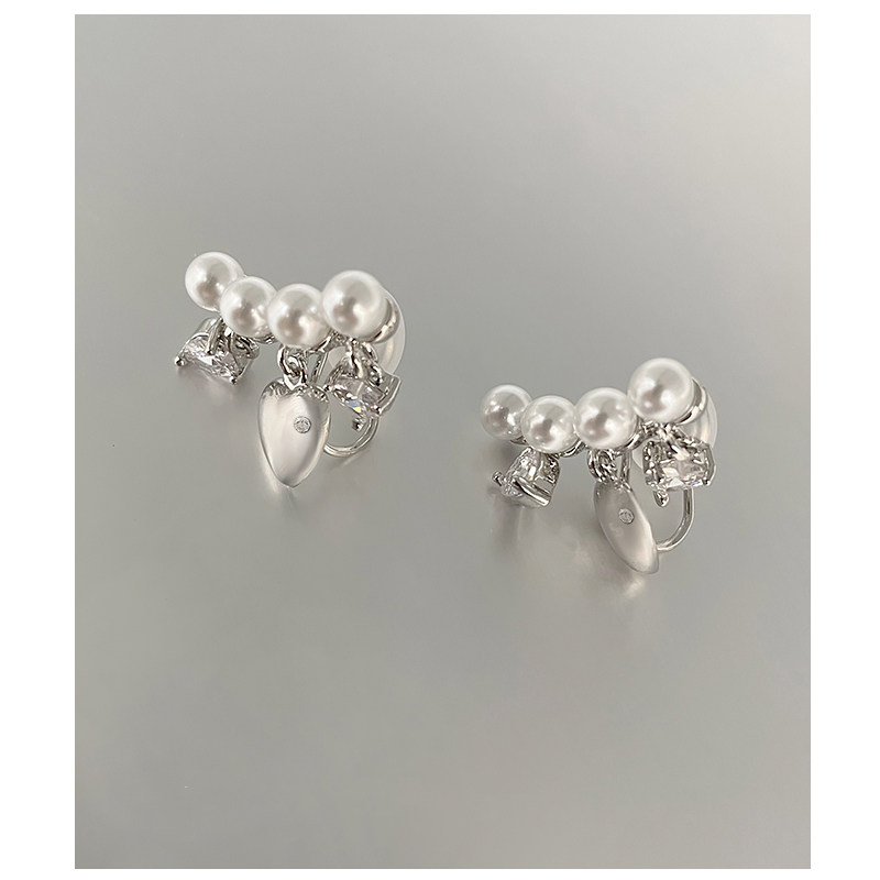 High Quality Pearl Loving Ear Pendant European and American Wind Mosquito Coil Ear Clip Without Earrings Earrings Woman Senior Earrings Lukewarm 