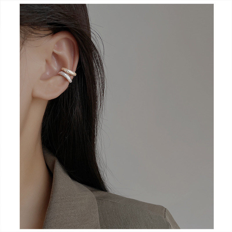 High sense personality Earbone Clips Women Earrings Ear hanging without earrings Earrings True Gold small crowdfashion ear nails 