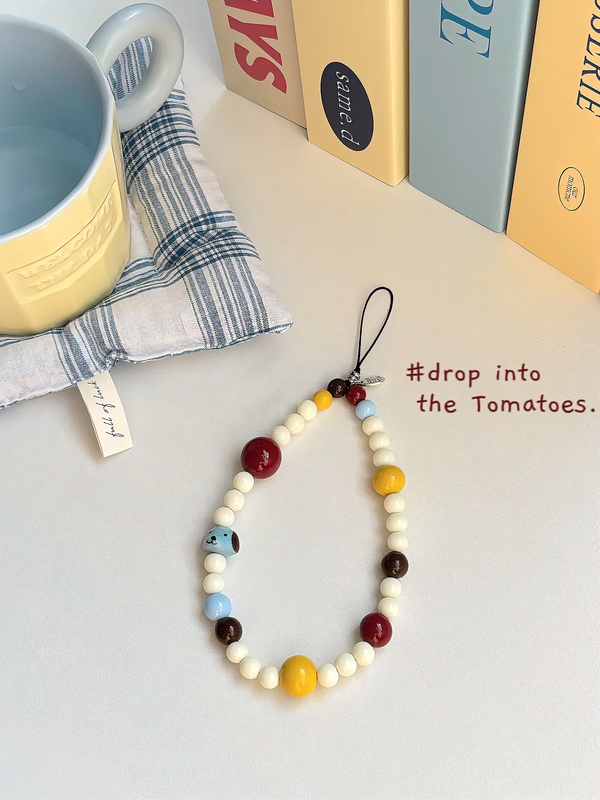 Tomatoes | Original *Puppy Series* Colorful Beaded ins Style Mobile Phone Chain Camera Lanyard Tomatoes | Original *Puppy Series* Colorful Beaded ins Style Mobile Phone Chain Camera Lanyard