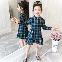 Girl dress spring and autumn 2021 new autumn dress childrens skirt long sleeve college style