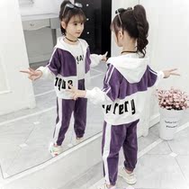 Girls autumn suit 2021 new foreign style children spring and autumn clothes 6 girls 7 Sports Net Red 8 fashionable 9 years old 10