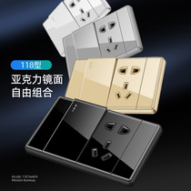 118 type switch socket panel wall household acrylic mirror 6 six holes 9 nine holes 12 holes 12 holes 20 holes