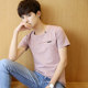 Men's short-sleeved T-shirt summer solid color round neck half-sleeved T-shirt trendy men's tops half-sleeved cotton undershirt K