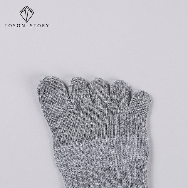 Tangcheng Story Five Toe Socks Men's Solid Color Cotton Socks Spring and Autumn Mid-Tube Waist Socks Winter Sweat-Absorbent Sports Toe Socks