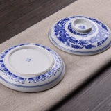 Сине-белая керамическая большая пигментированная палитра, кисть для письма