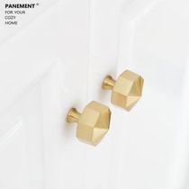 Nordic simple brass handle American retro octagonal handle Furniture drawer Shoe cabinet cabinet wardrobe door handle Small