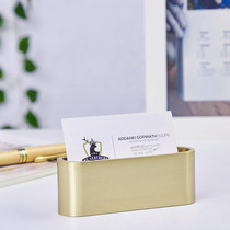 Brass high-end card case desktop business card display stand personalized custom Logo business gift office business card holder