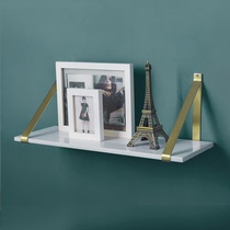 Brass Nordic light luxury style Marble word partition Home decoration Wall bookshelf shelf Wall shelf