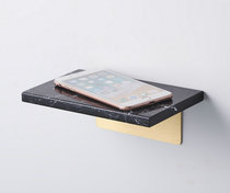 Nordic simple design Brass marble word shelf ins light luxury wall shelf frame decorative layer plate frame
