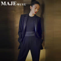 majewuyu Maggie Story Star with Black Fashion Style Suit Simple Skinny Suit Suit for Women