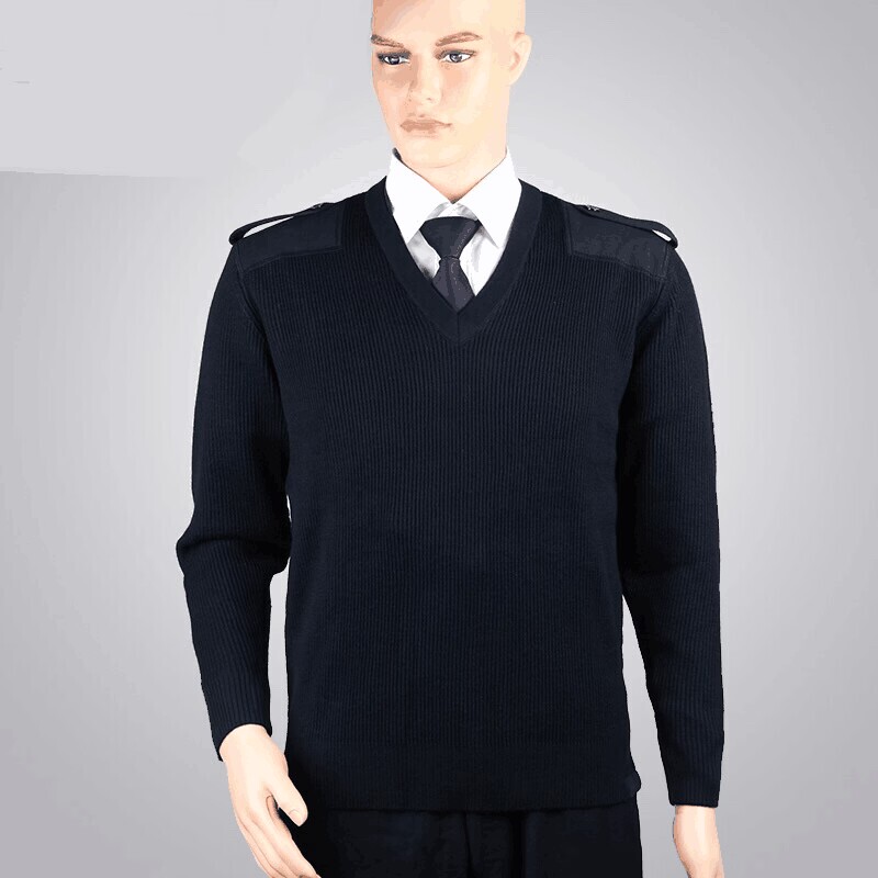 Authentic Tibetan Blue Wool Sweater, Anti-Static, Men's V-Neck, Long-Sleeve, Crew Neck, Winter Warm Sweater