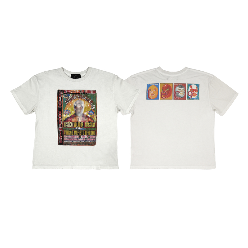 Tecninegroup (Tng) Wrestler Print White Pure Cotton Cool Vintage Short-Sleeve T-Shirt Light Street Style Tecninegroup (Tng) Wrestler Print White Pure Cotton Cool Vintage Short-Sleeve T-Shirt Light Street Style