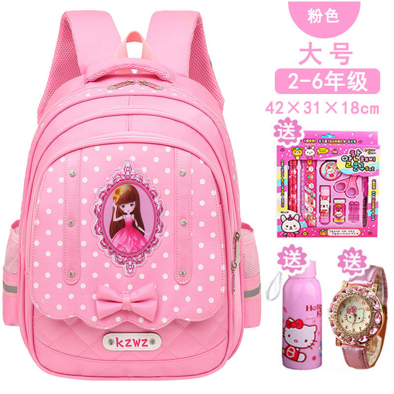 elementary schoolbag 6-12 year old girls' backpack princess 2-6 year old girls' satchel 1-3 year old girl