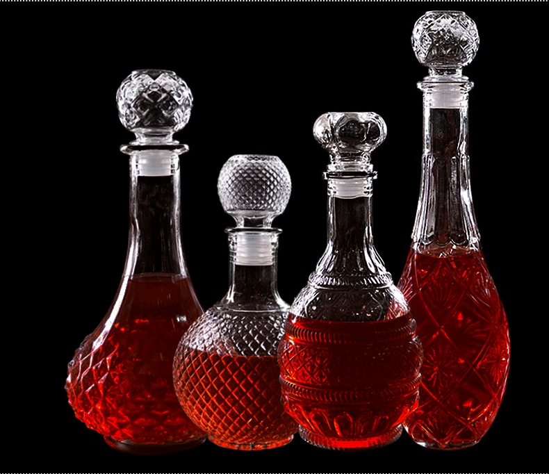 Sáu sống động ly rượu vang đỏ chai decanter wine bottle decanter rượu rỗng chai lưu trữ wine set home ly rượu vang đỏ