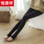 Tất màu đen Hengyuanxiang vớ phụ nữ mặc mùa xuân và mùa thu mỏng phần mỏng bếp lò tất đùi