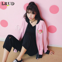  LRUD2016 autumn womens new Korean loose embroidered jacket female Harajuku style student baseball jacket tide