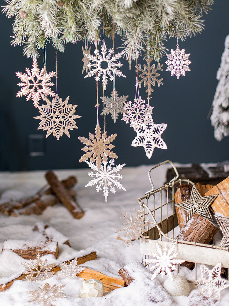 Decoration Snowflake Christmas Tree Pendant Ceiling Display Window_voghion.com