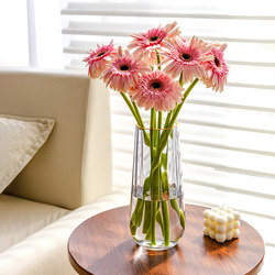 Vase Decoration for Living Room, Flower Arrangement, Light Luxury, High-End Feel, Transparent Glass, Hydroponic, Water-Cultured Flowers, Roses, Special for Internet Celebrities, Small