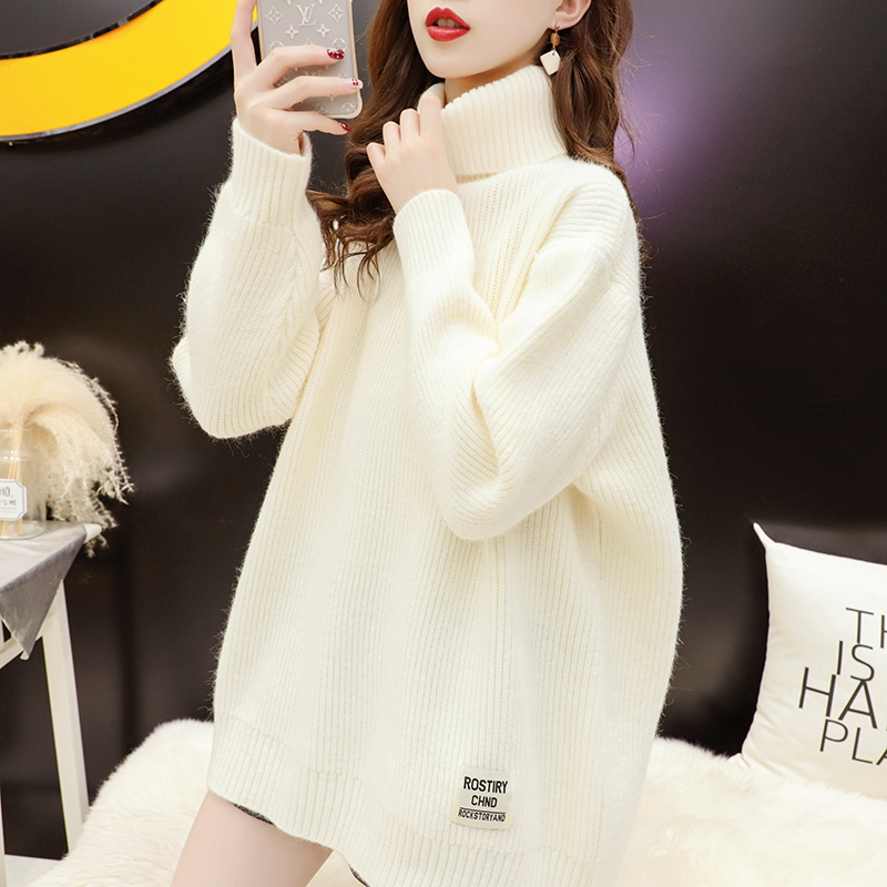 Candy-Colored Turtleneck Sweater for Women, Autumn and Winter 2026 New Style, Fleece-Lined, Thickened, Loose-Fitting, Stylish Lazy Style Inner Wear Top