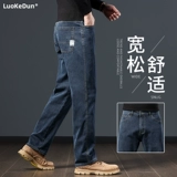 Утепленные прямые свободные джинсы, демисезонные удерживающие тепло штаны