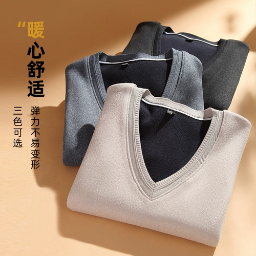 Демисезонный утепленный жилет для мальчиков, удерживающий тепло трикотажный свитер без рукавов, V-образный вырез