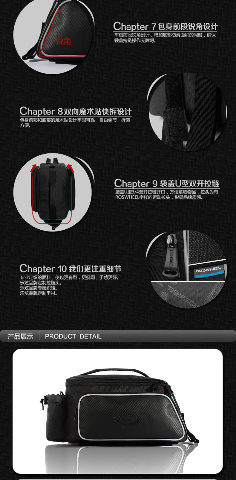 Sacoche pour vélo mixte ROSWHEEL - Ref 2221067 Image 9