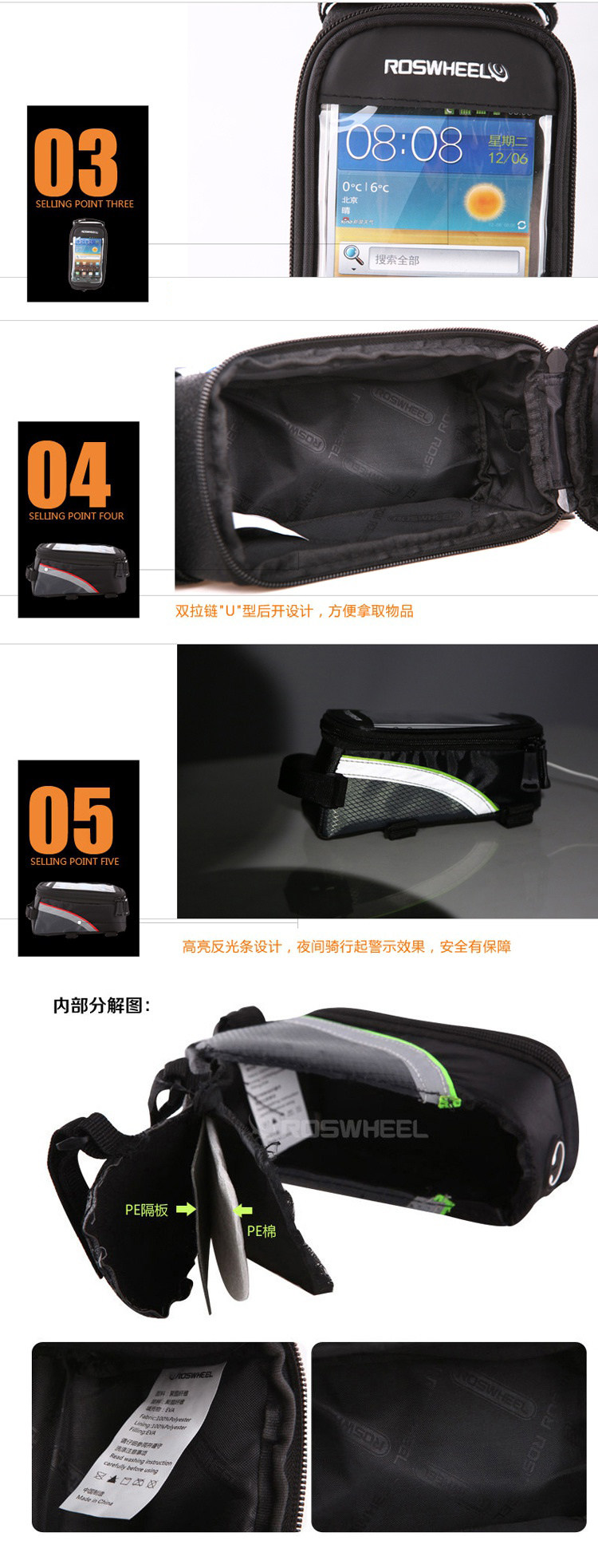 Sacoche pour vélo mixte ROSWHEEL - Ref 2217321 Image 26