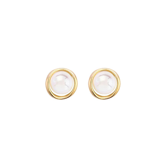 Bubble milk French pearl earrings for women without ear clips mosquito coil ear clips Hong Kong style retro temperament earrings