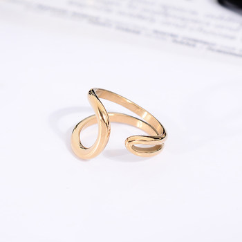 Titanium steel ins cold style minimalist double-layer line glossy open ring women's non-fading index finger ring