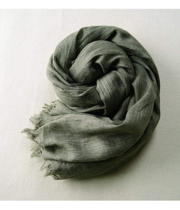 春夏季薄款男士围巾深灰色百搭黑色纯色棉麻年轻人围巾女防晒披肩详情48