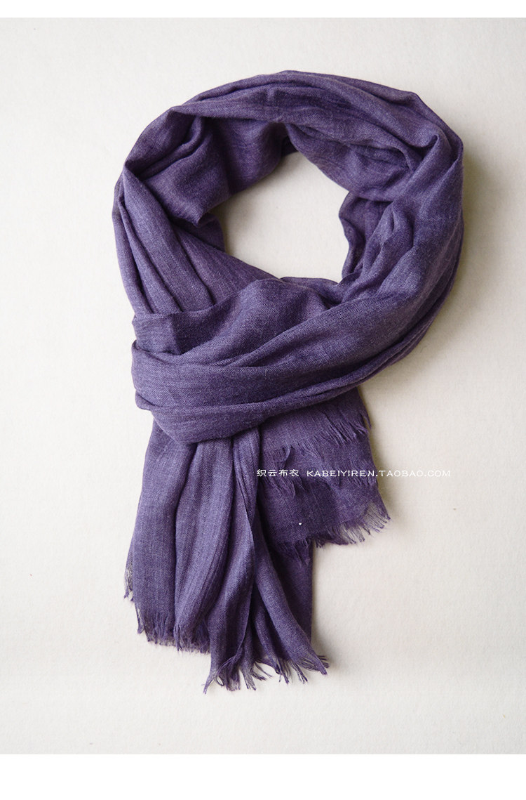 春夏季薄款男士围巾深灰色百搭黑色纯色棉麻年轻人围巾女防晒披肩详情50