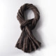 Extra long vintage artistic cotton and linen scarf with pleats for men and women