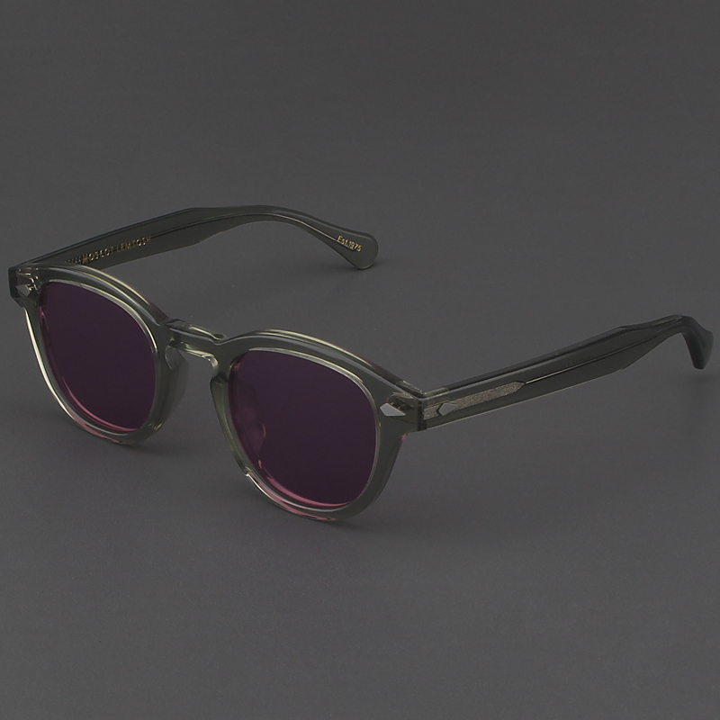 MOSCOT LEMTOSH sunglasses 52 vintage glasses male polarized gray GREEN frame purple lens myopic sunglasses female