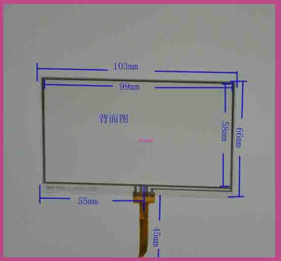 4 3-inch four-wire resistive touch screen 103*66MM with Sharp 4 3 LQ043T3DX01 02 03 05