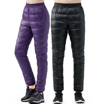 TECTOP explores outdoor thermal pants ultra-light mens and womens couples down pants white duck down water-repellent