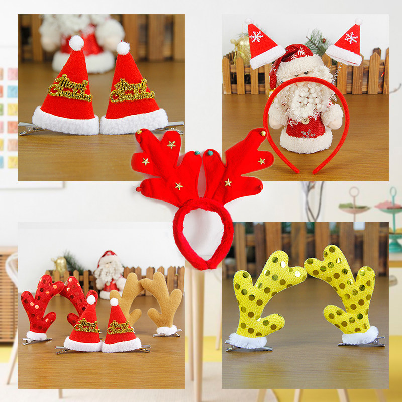 Anyang Christmas headwear headband hairpin show headwear decoration kindergarten Santa cartoon hairpin gift