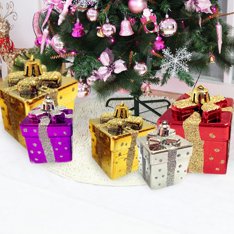 Christmas Ornament Shop Window Decoration A Christmas Tree Pendant 6CM Gilded Gift Bag Handpainted 2