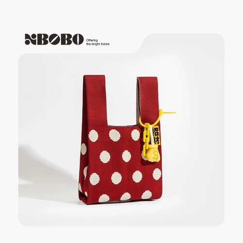 Демисезонная ретро оригинальная трикотажная красная маленькая сумка клатч