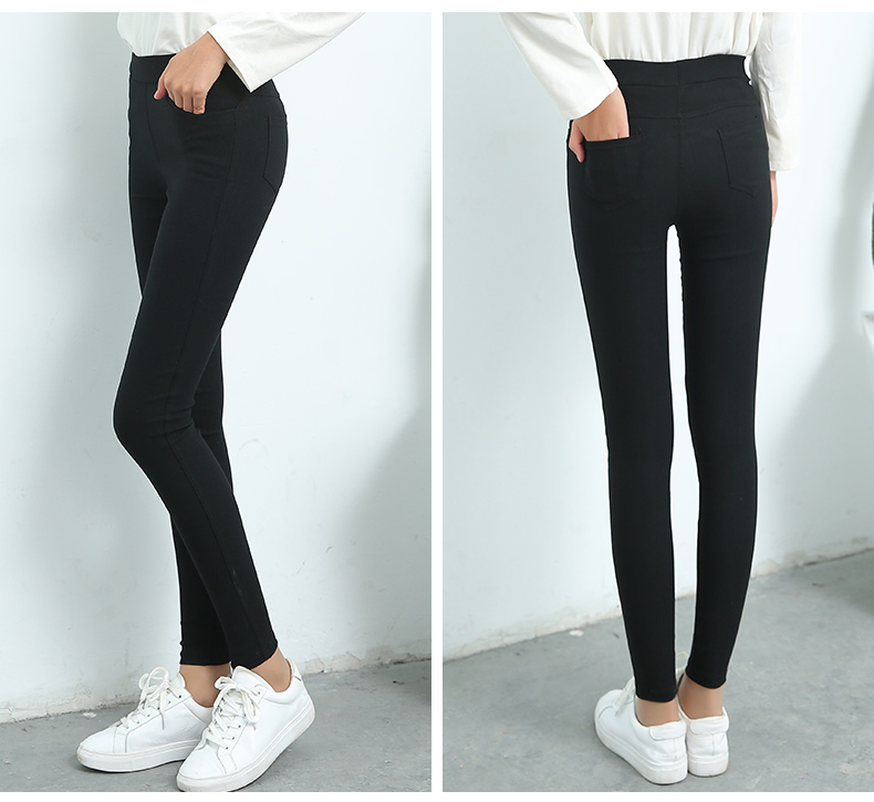Mặc quần legging bên ngoài đeo bút chì Hàn Quốc, eo cao, chân, quần dài, giảm béo, kích thước lớn, nữ cộng với nhung, quần mùa thu dày đồ mặc nhà