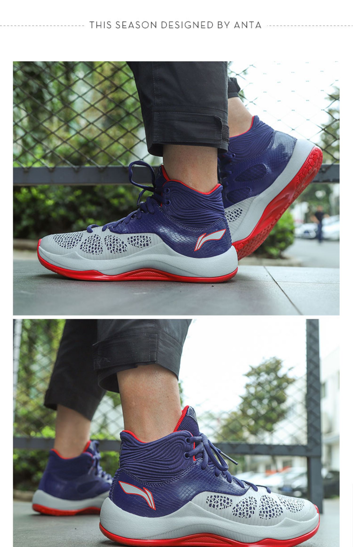 Li Ning Devil thế hệ thứ hai giày bóng rổ chống mòn Màu xanh bạc mùa hè giày thể thao sonic 5TD phiên bản đơn giản của giày nam graffiti - Giày bóng rổ sneaker nam