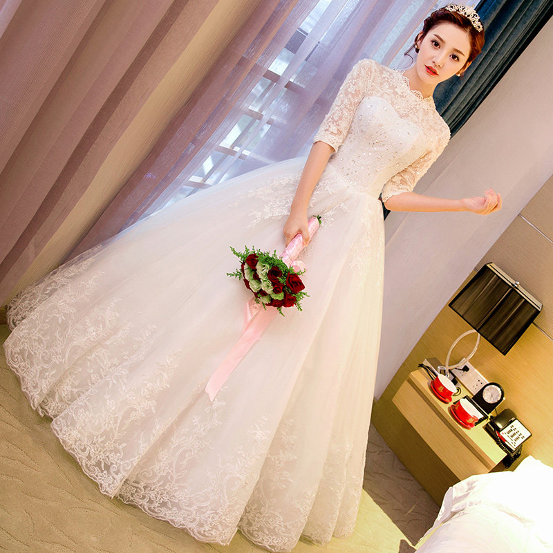 [USD 139.17] wedding dress 2019 new bride wedding korean style large