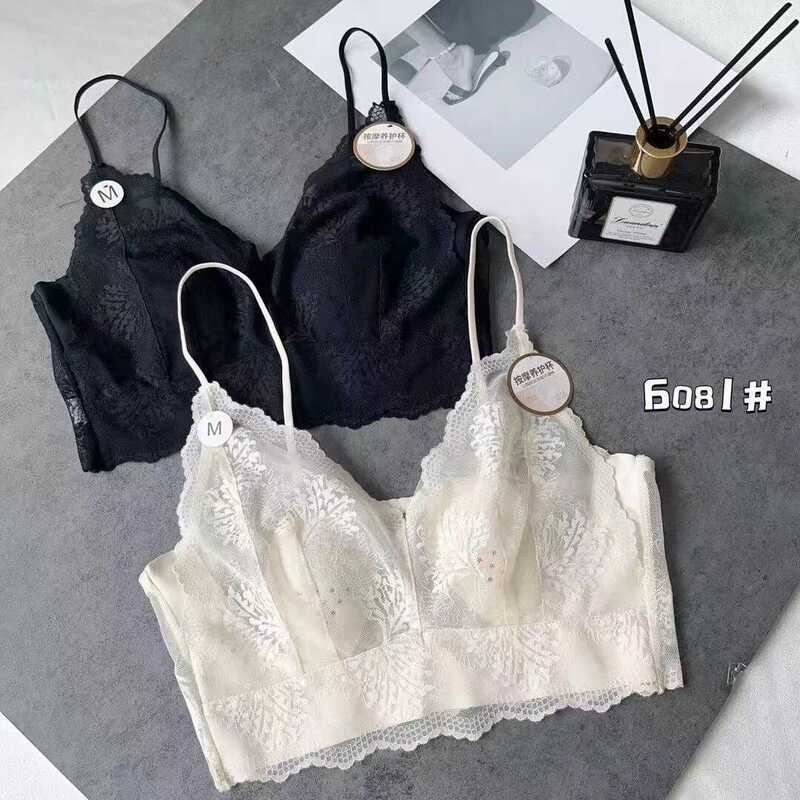 Hui Zhixin 6081 French-Style Sexy Lace Women's Backless Bandeau Seamless Underwear Crystal Cup Bunny Ears Ultra-Thin Bra Hui Zhixin 6081 French-Style Sexy Lace Women's Backless Bandeau Seamless Underwear Crystal Cup Bunny Ears Ultra-Thin Bra